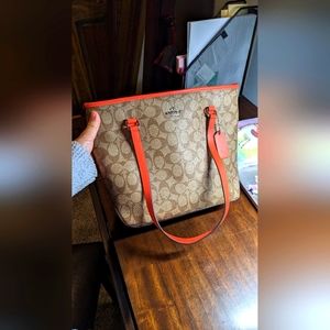 Coach Signature. Zip Top Tote